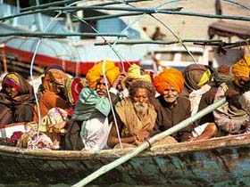 Pilgrims in boat